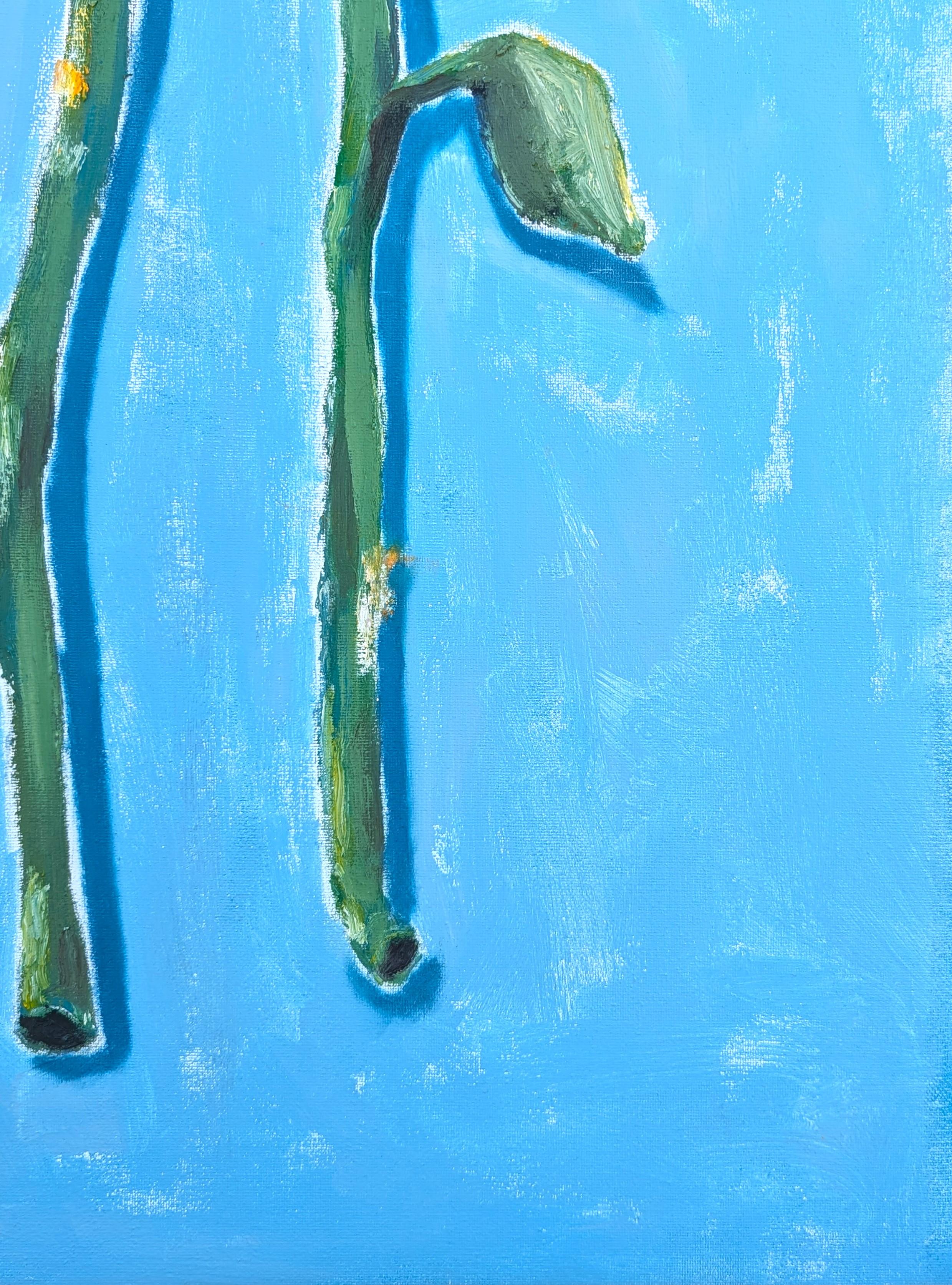 The Giants of the Garden Contemporary Abstract Realistic Sunflower Painting im Angebot 2
