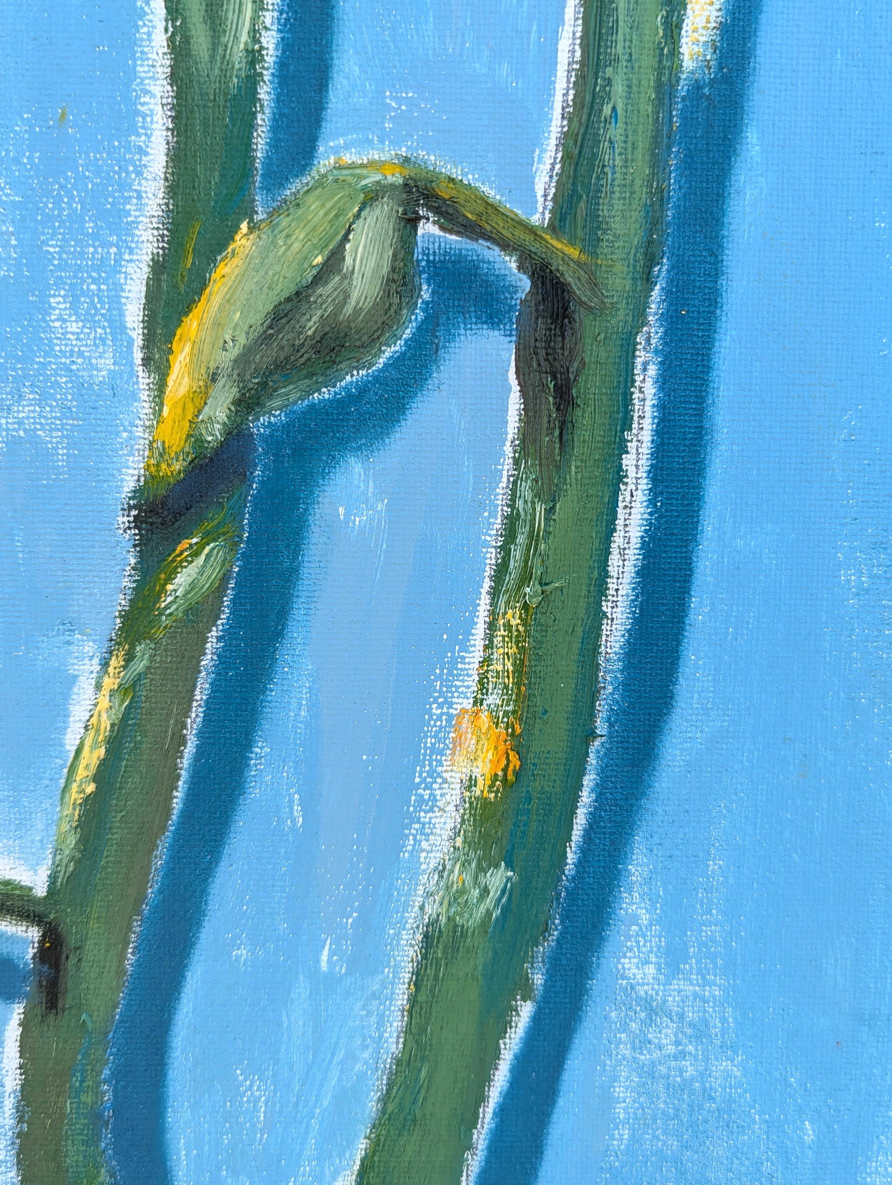 The Giants of the Garden Contemporary Abstract Realistic Sunflower Painting im Angebot 5