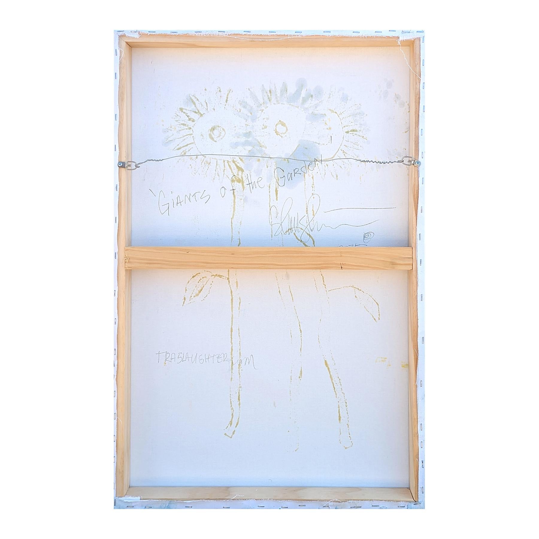 The Giants of the Garden Contemporary Abstract Realistic Sunflower Painting im Angebot 6