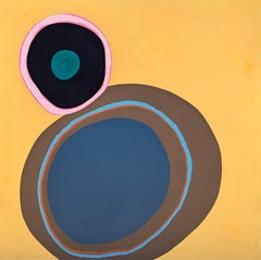 “One Lover Carries Another” Contemporary Colorful Yellow Toned Abstract Painting