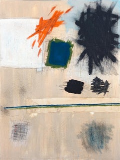 “Unlikely Buoys” Contemporary Neutral Toned Expressive Abstract Painting