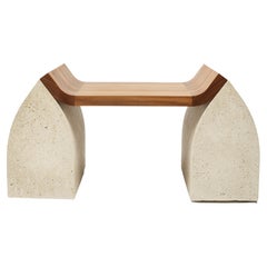 Traaf Contemporary Bench in Granito and American Walnut