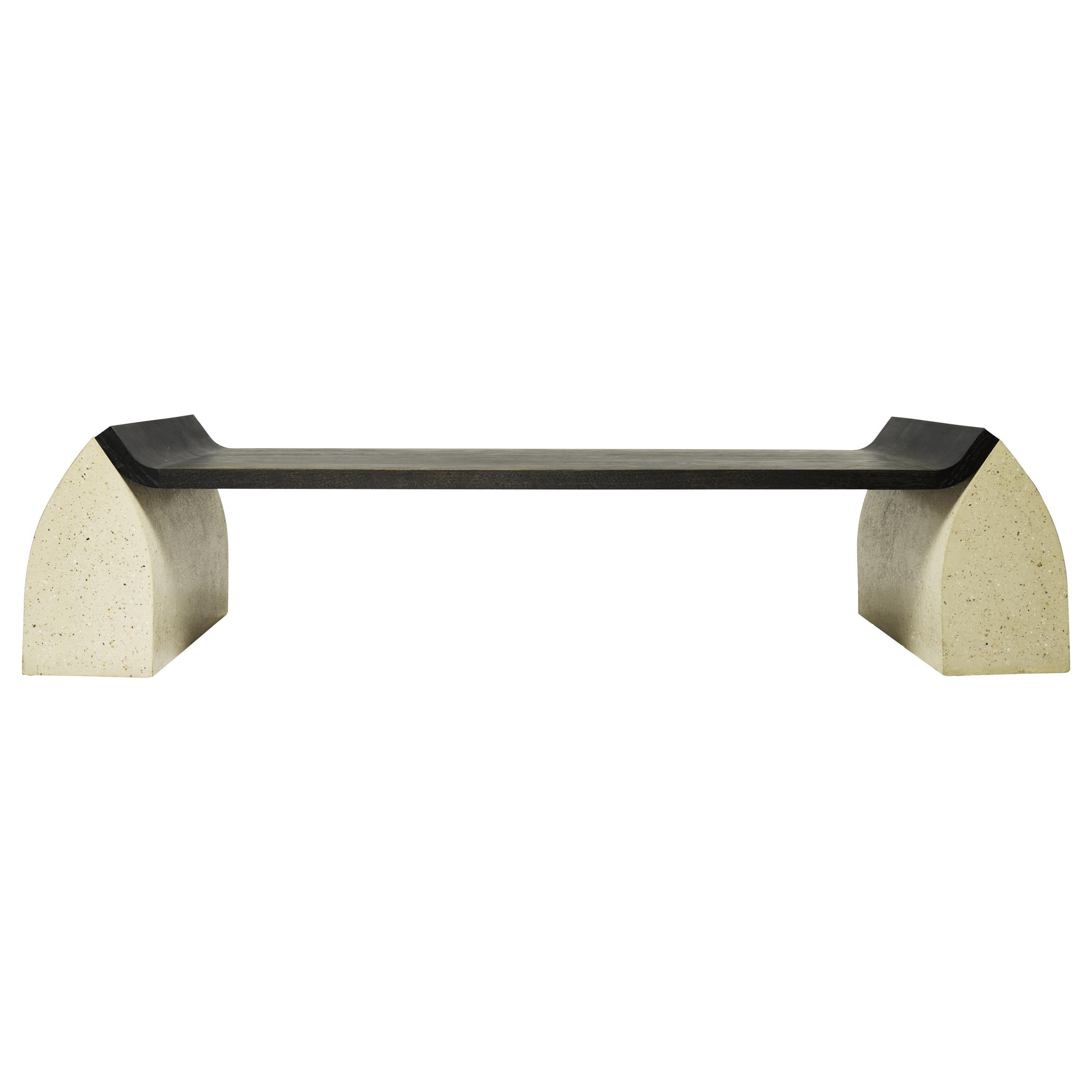 Banco contemporáneo Traaf "Grande" de granito y MDF