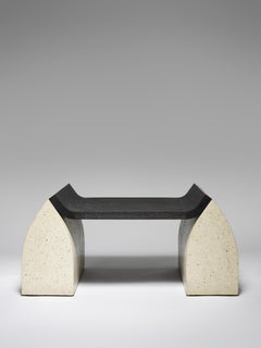 Traaf 'Small' Contemporary Bench in Granito Stone and MDF