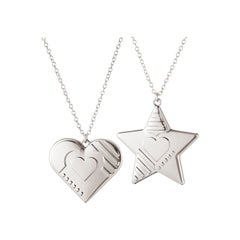 Traberg Palladium-Plated Heart and Star Holiday Ornament Set for Georg Jensen