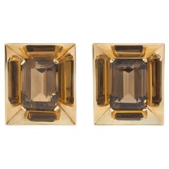 Trabert & Hoeffer - Mauboussin 1940s Broches clips en or et citrine