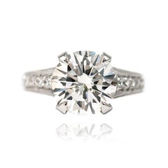 Trabert & Hoeffer 3.24 Carat H SI1 Brilliant Round Diamond Ring