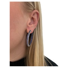 Trabert & Hoeffer, Diamond and Sapphire Hoop Earrings