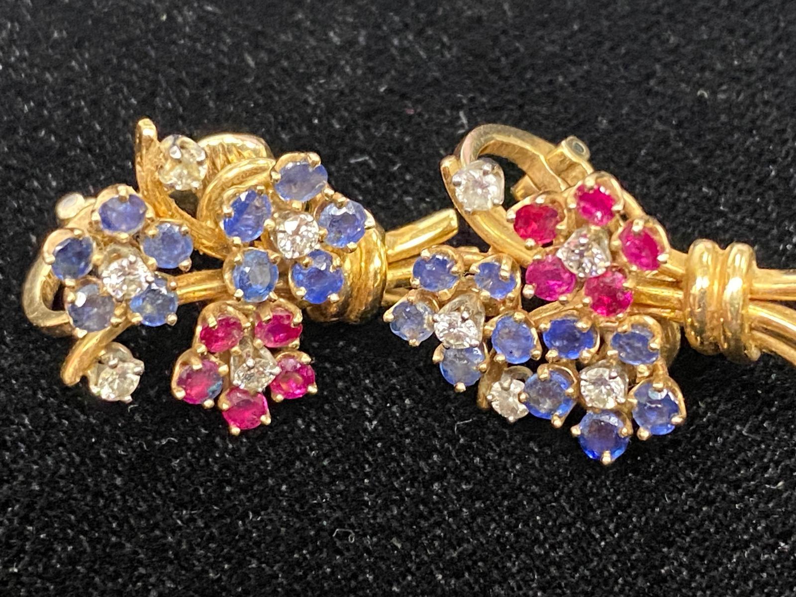 Trabert & Hoeffer / Mauboussin oro 18 carati con diamanti e pietre preziose in vendita 1