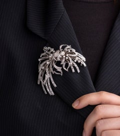 Trabert & Hoeffer Mauboussin 'Reflection' Brooch in White Gold & Diamonds