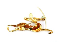 Trabert & Hoeffer Mauboussin Yellow Gold Turquoise Sagittarius Brooch