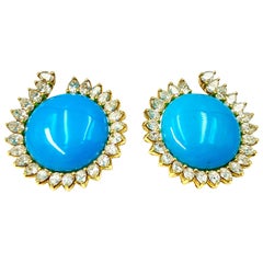 Trabucco, Turquoise and Diamond Earrings