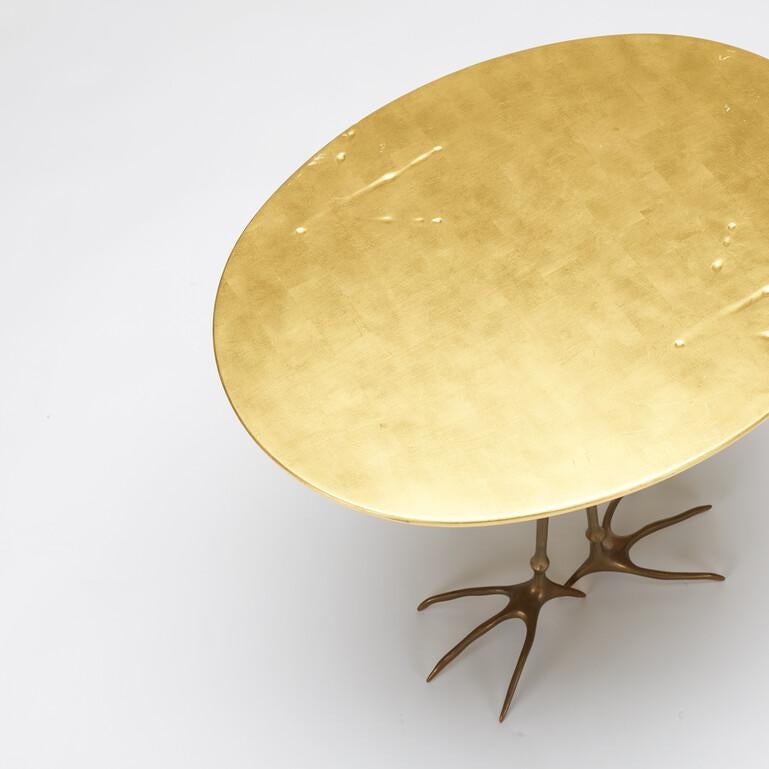 *  Please Note:  This Table Offered Is From The Original SIMON International Production (1975-1980) / It is the True    VINTAGE Version, not the contemporary reproduction!!

   Actual Hand-Laid Gold Leaf, Hand-Polished Solid Bronze Legs, Authentic