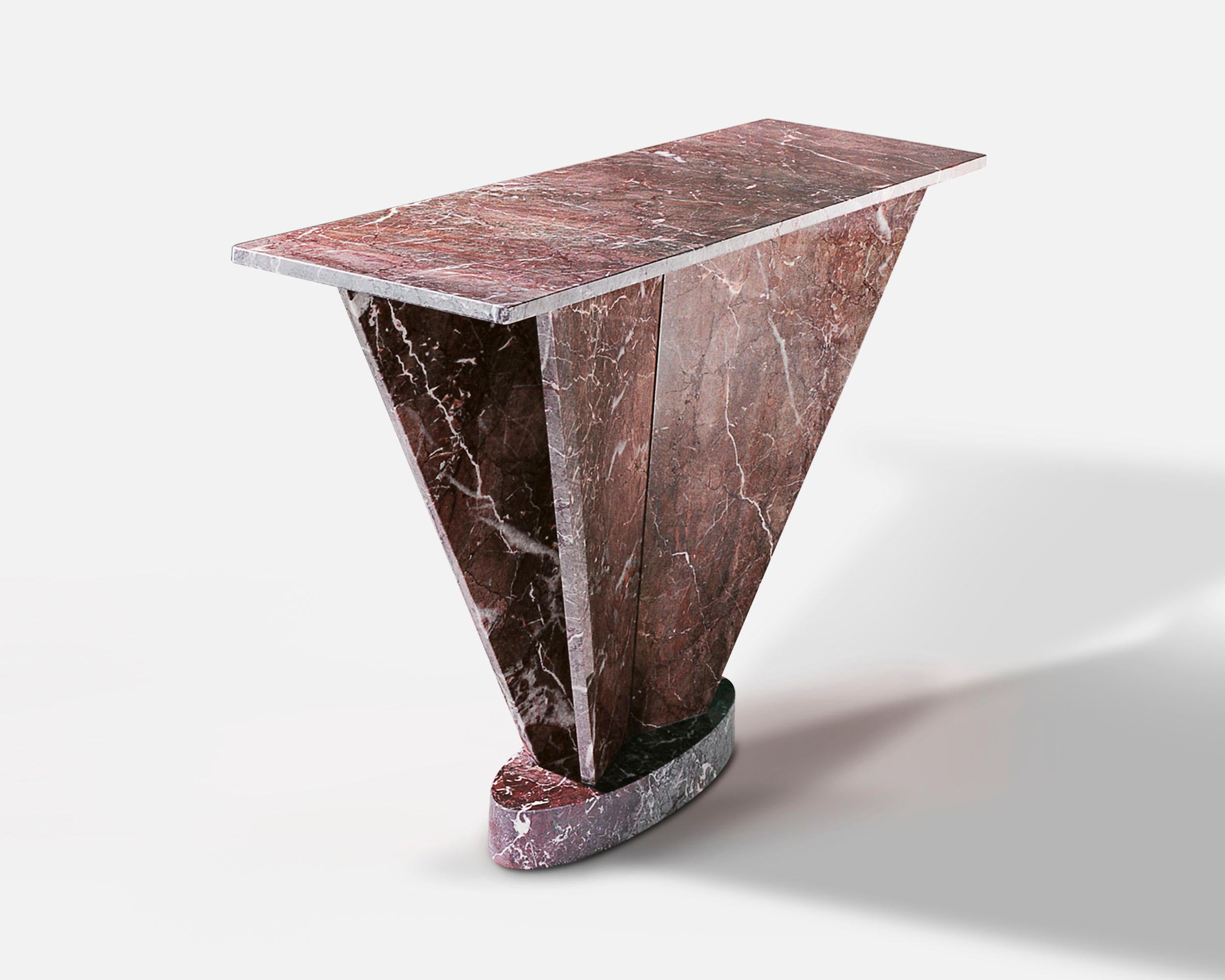 Modern 'Traccia' Console in Marble by Mario Bellini