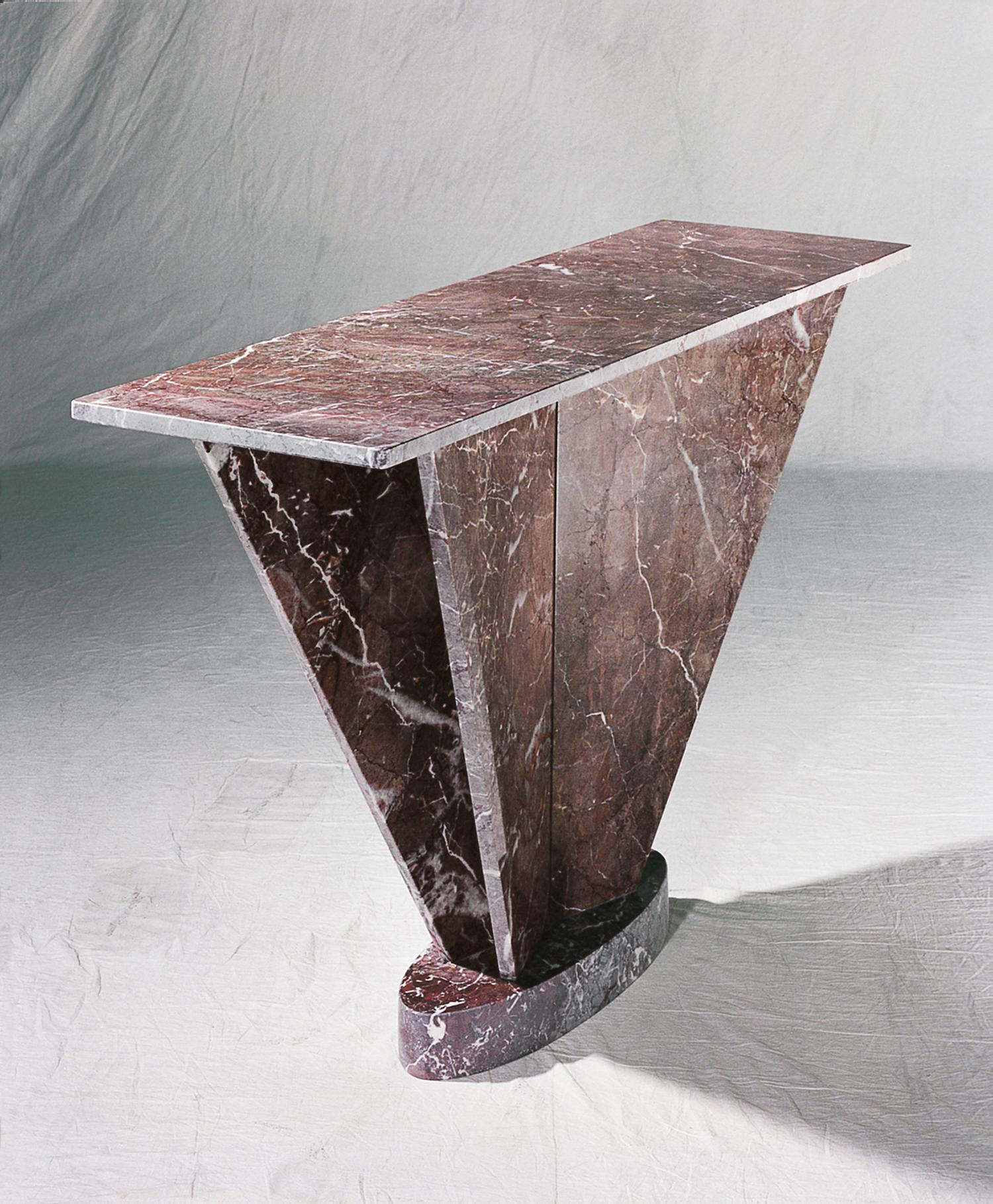 Italian 'Traccia' Console in Marble by Mario Bellini