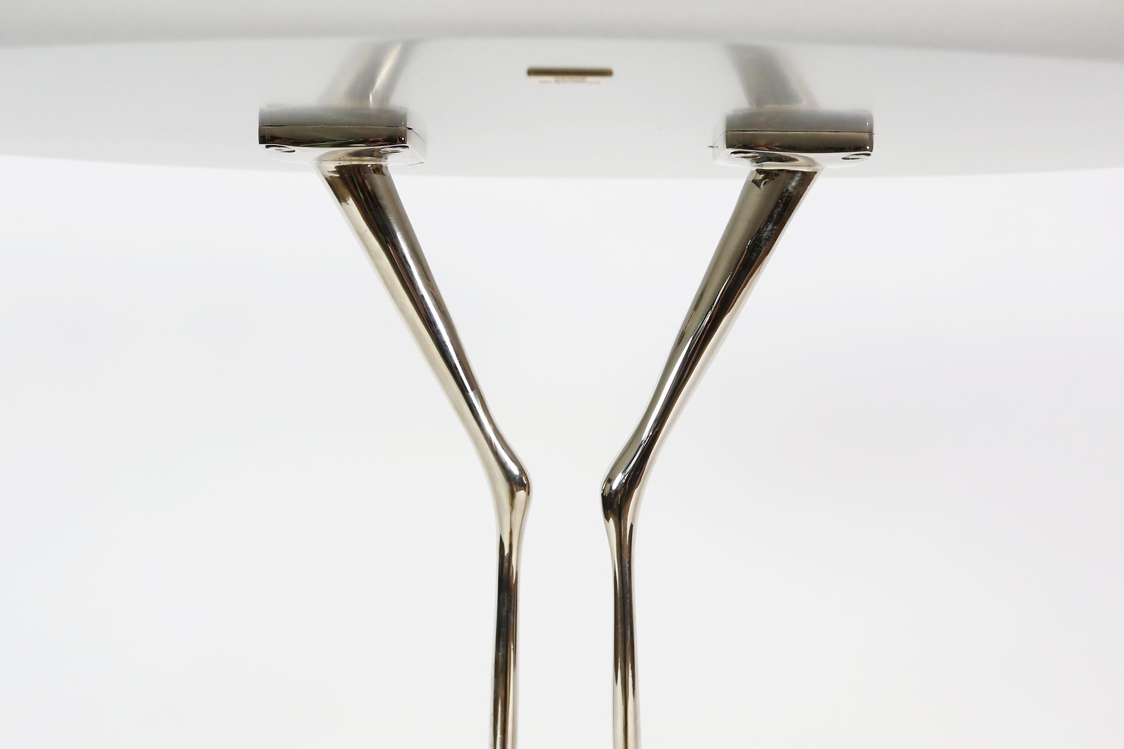 Mid-20th Century Traccia Low Table by Meret Oppenheim in White Gold Leaf, Simon Edition Cassina