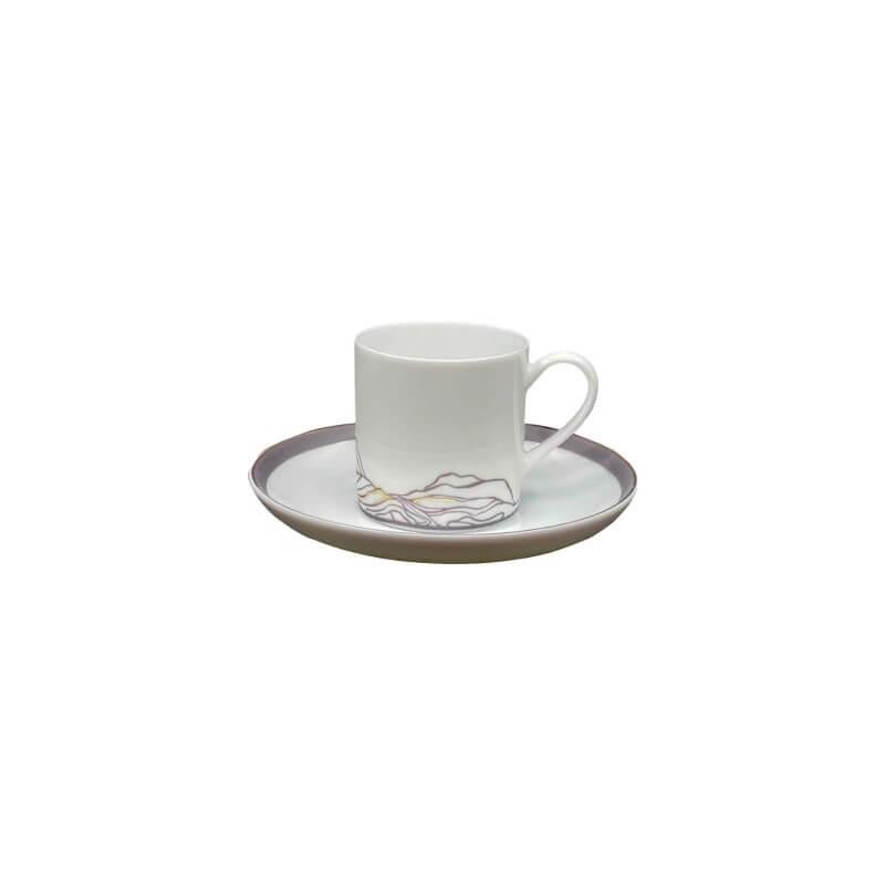 crafted from delicate limoges porcelain, each piece of tableware from ‘traces of nature’ collection is decorated with hand-painted lines, evoking individual memories of personally significant landscapes within each viewer. the lyrical lines are