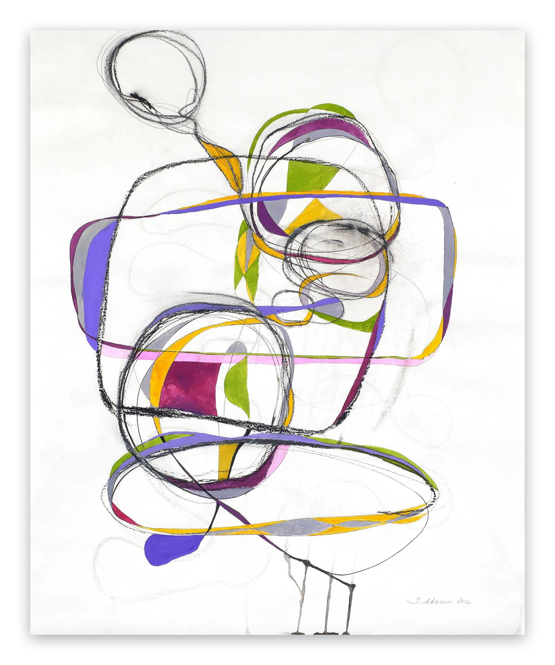 Tracey Adams Abstract Drawing - Balancing Act 1 (Abstract painting)
