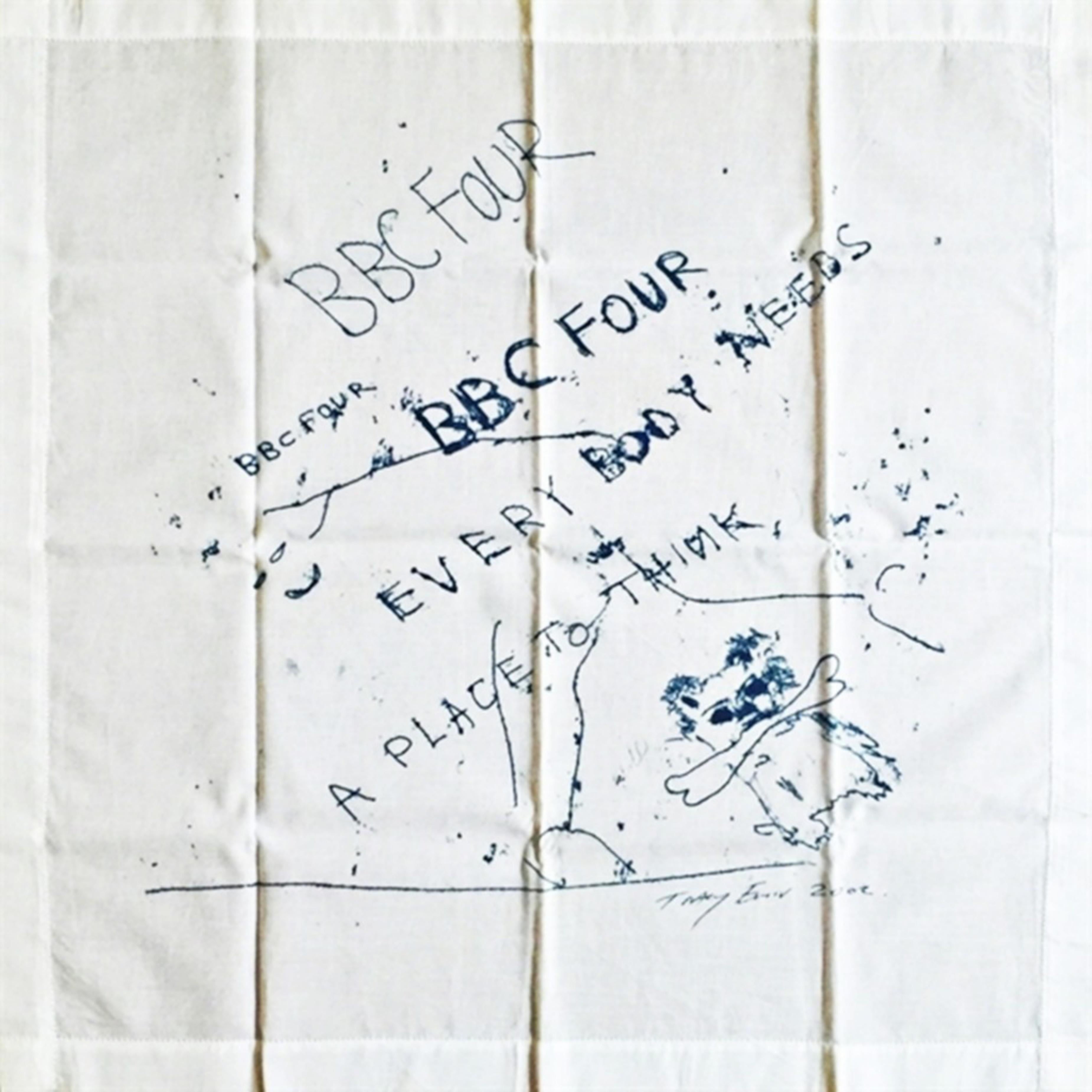 Tracey Emin Abstract Print – Jeder Mensch braucht einen Platz zum Denken (imitierte Auflage von Textilien in Original BBC4-Box)
