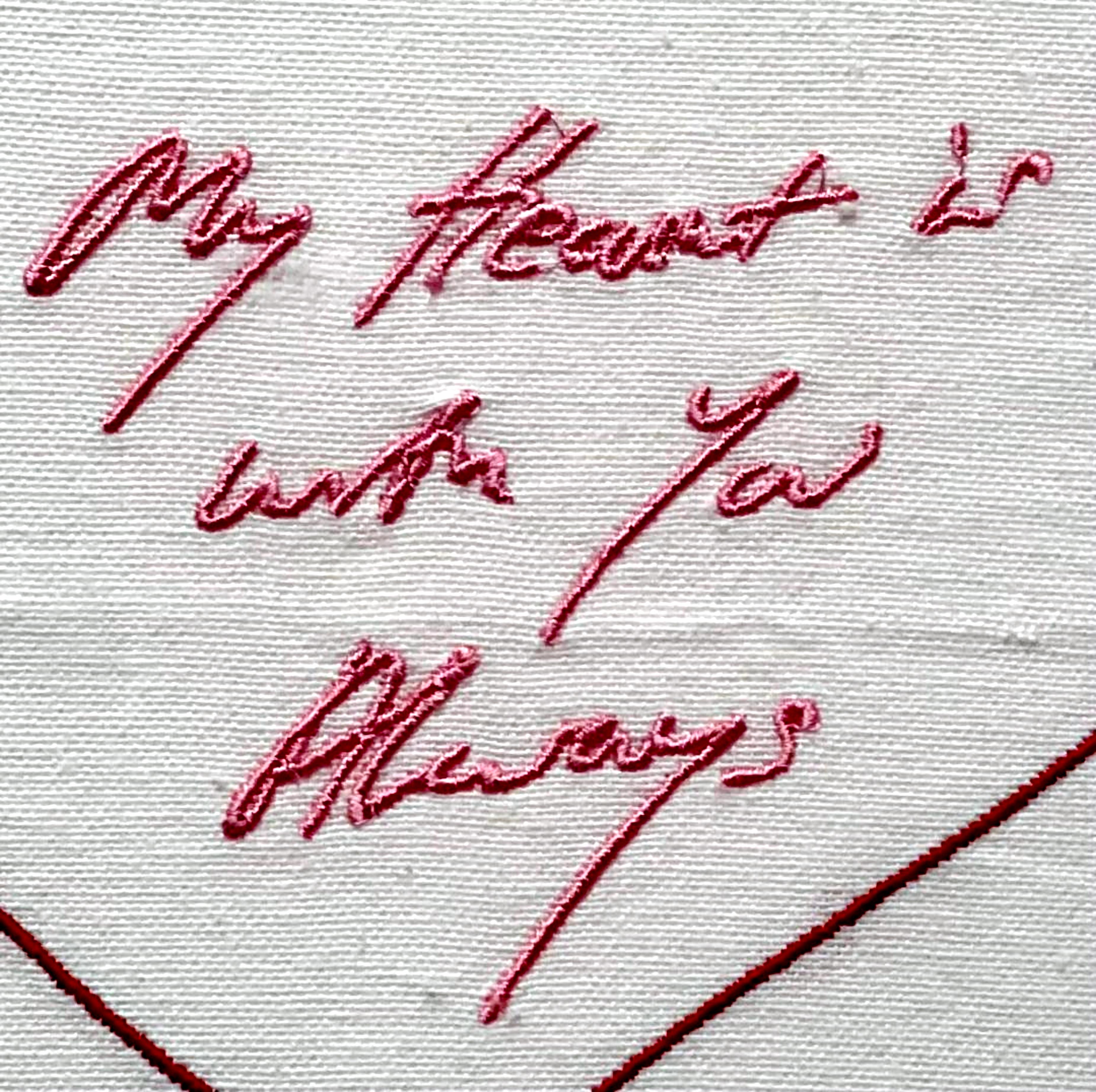 Tracey Emin, My Heart is With You Always Framed textile signed and inscribed tag en venta 2
