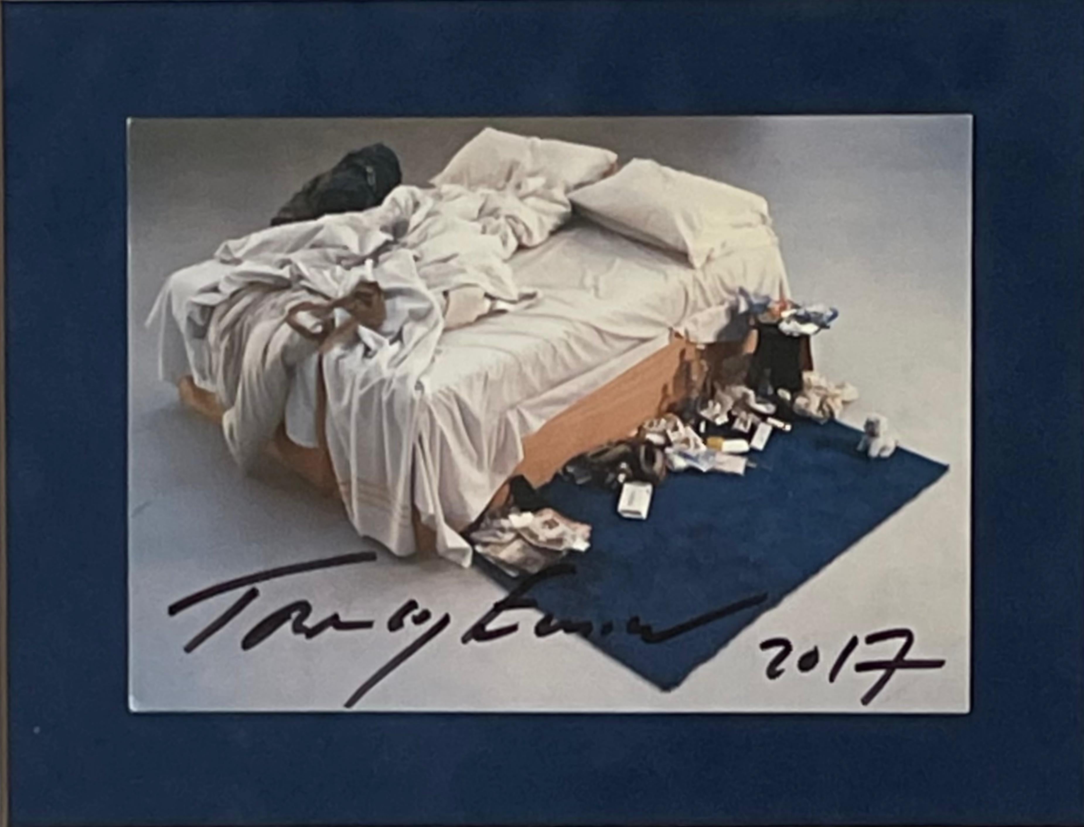 Tracey Emin
My Bed (Hand signed by Tracey Emin), 2017
Photographic print (hand signed and dated in black marker)
Boldly signed in black marker on the front
This work is elegantly framed under UV plexiglass
A scarce collectible when hand