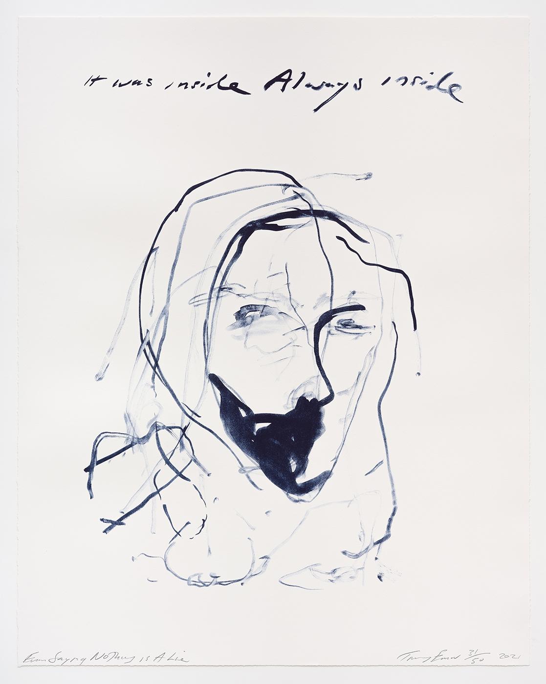 Tracey Emin
Un viaggio verso la morte (Portfolio di 10)
2021
Litografia a 2 colori su carta Somerset Velvet Warm White 400 gsm
94 × 74 cm (37 × 29,1 in)
Ognuno di essi è firmato, numerato e datato dall'artista.
Edizione di 50
In ottime
