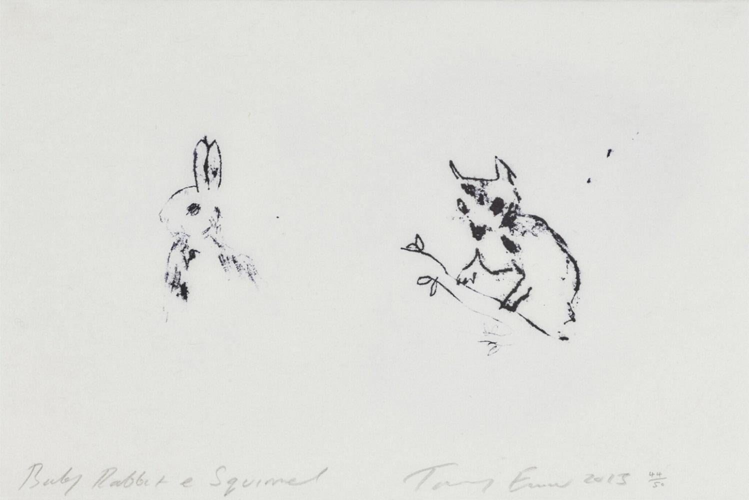 Baby Rabbit & Squirrel (2013) (signed) - Print by Tracey Emin
