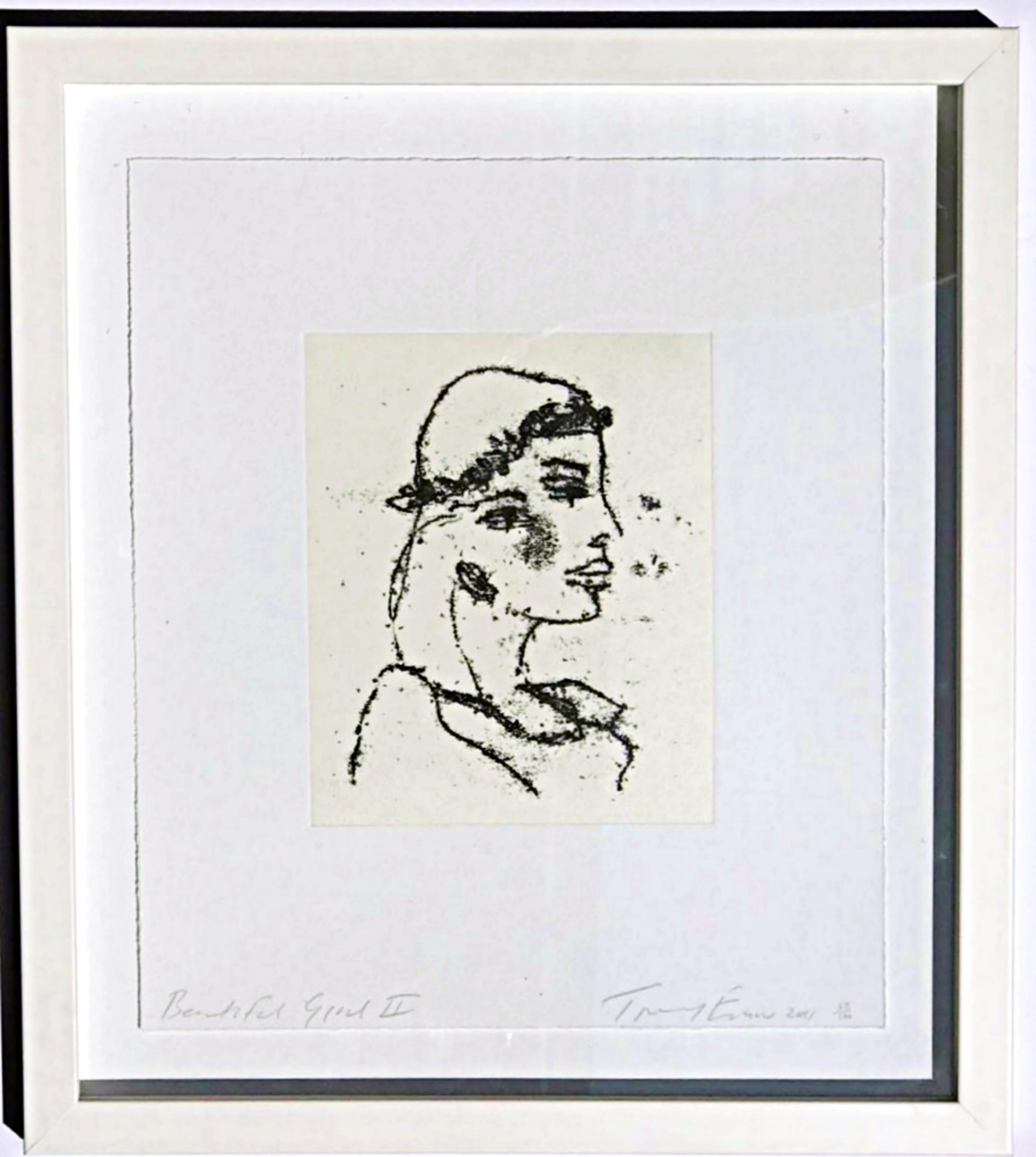 Beautiful Girl II, acquaforte chine-collé su carta Somerset 300 GSM Firmato/N incorniciato