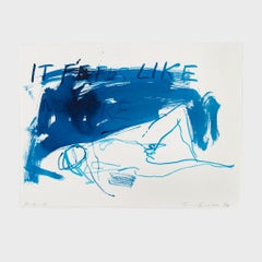 Blue Figure III  Tracey Emin Blue Female Figure Still Life Signed Print