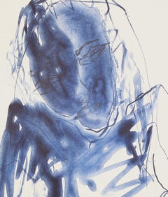 Blue Madonna - Emin, Contemporary, YBAs, Lithograph, Portrait, Black
