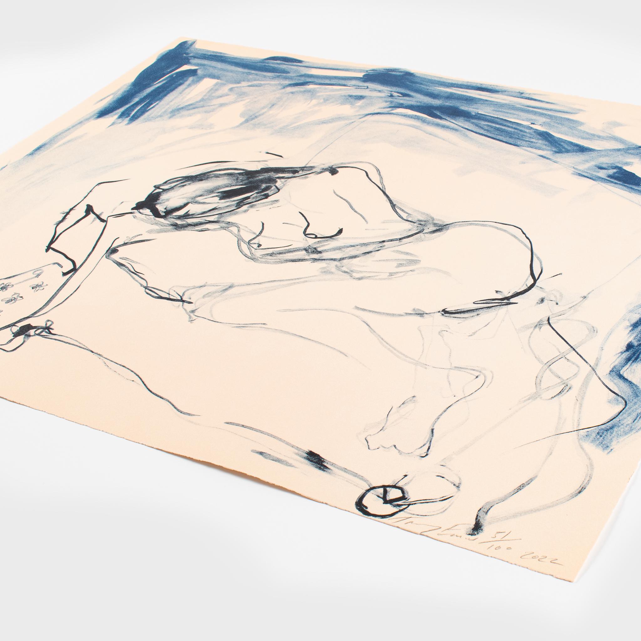 Curled Up | Tracey Emin Still Life Portrait Print, Female Nude Signed For Sale 3