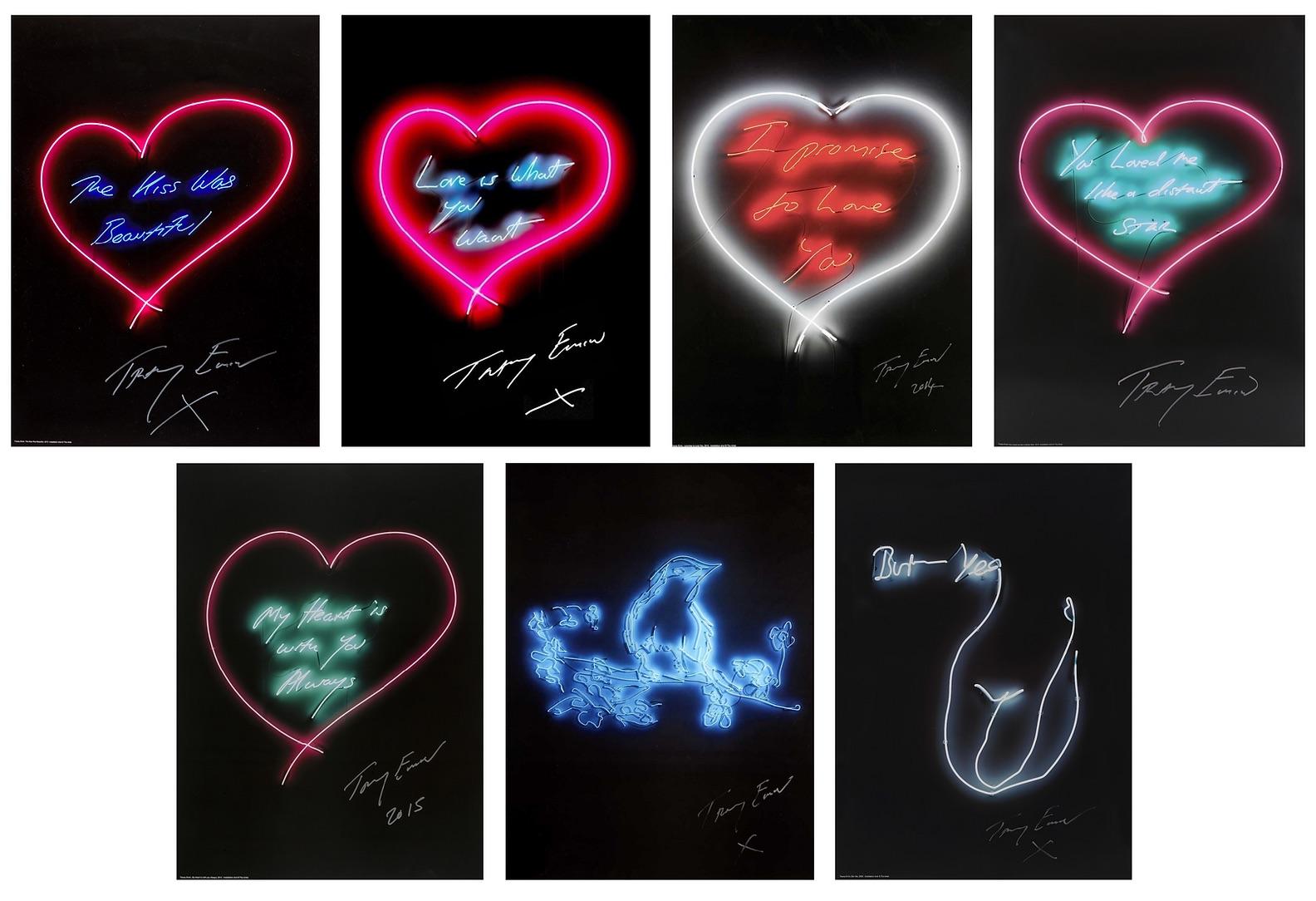 Série complète d
affiches Love Neon signées à la main