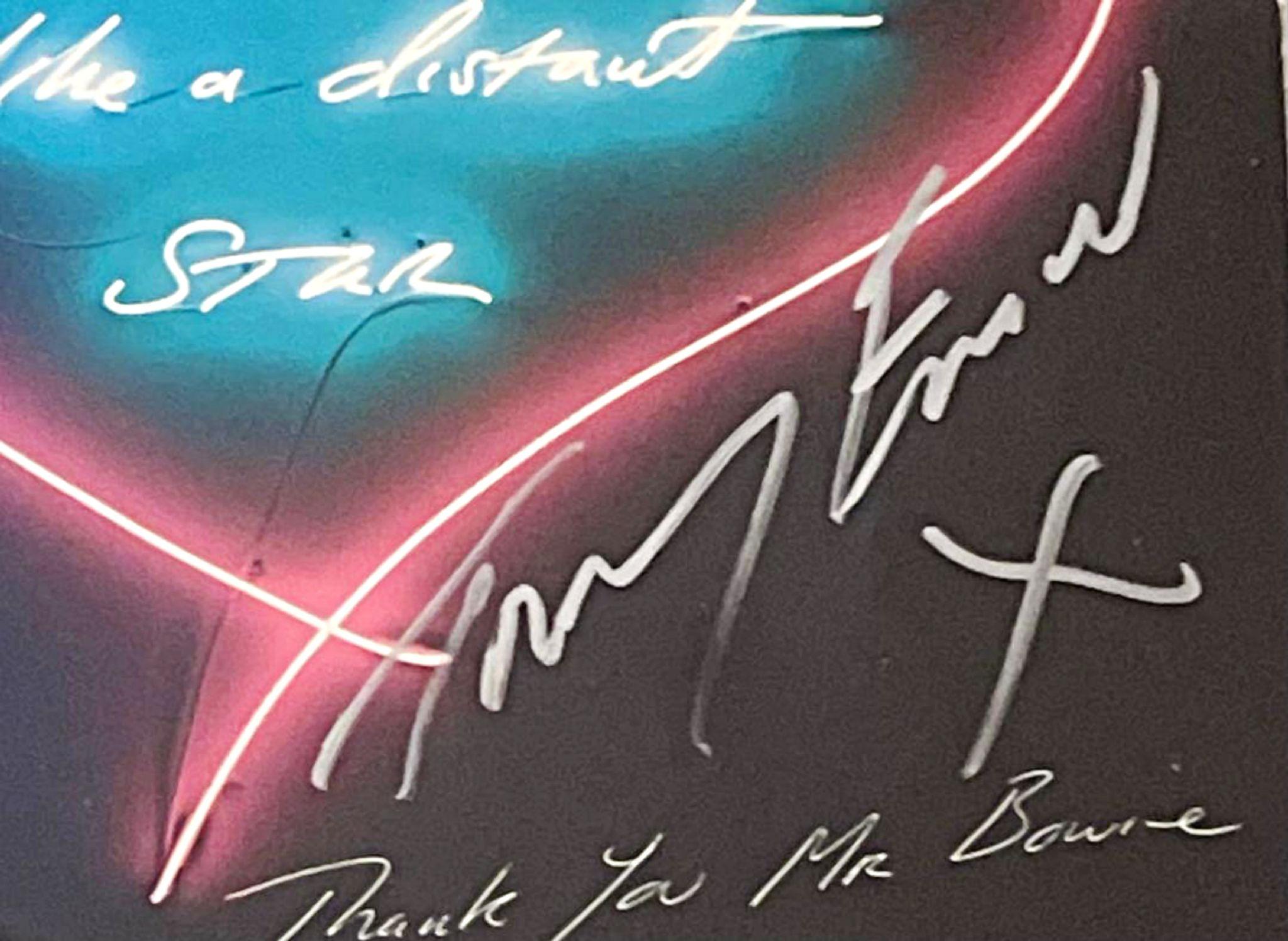 Hand Signed by artist Tracey Emin: Bazaar magazine homage to David Bowie, Framed For Sale 1