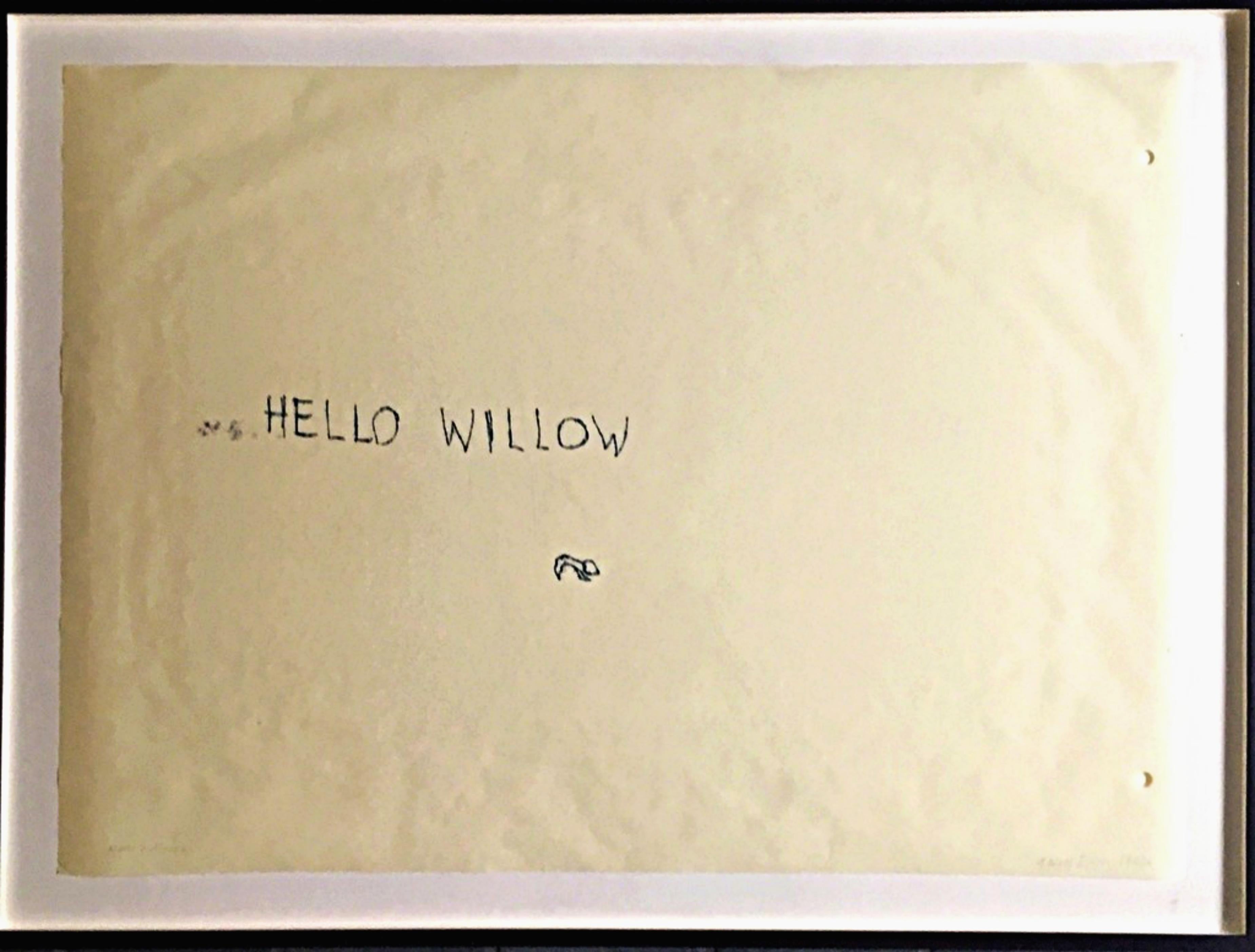 Tracey Emin Abstract Print - Hello Willow, signed monotype (unique), from the Tim Hunt and Tama Janowitz sale