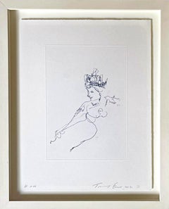 HRH (Sua Altezza Reale), Stampa polimerica su carta Zerkall, Firmato/N, Incorniciato