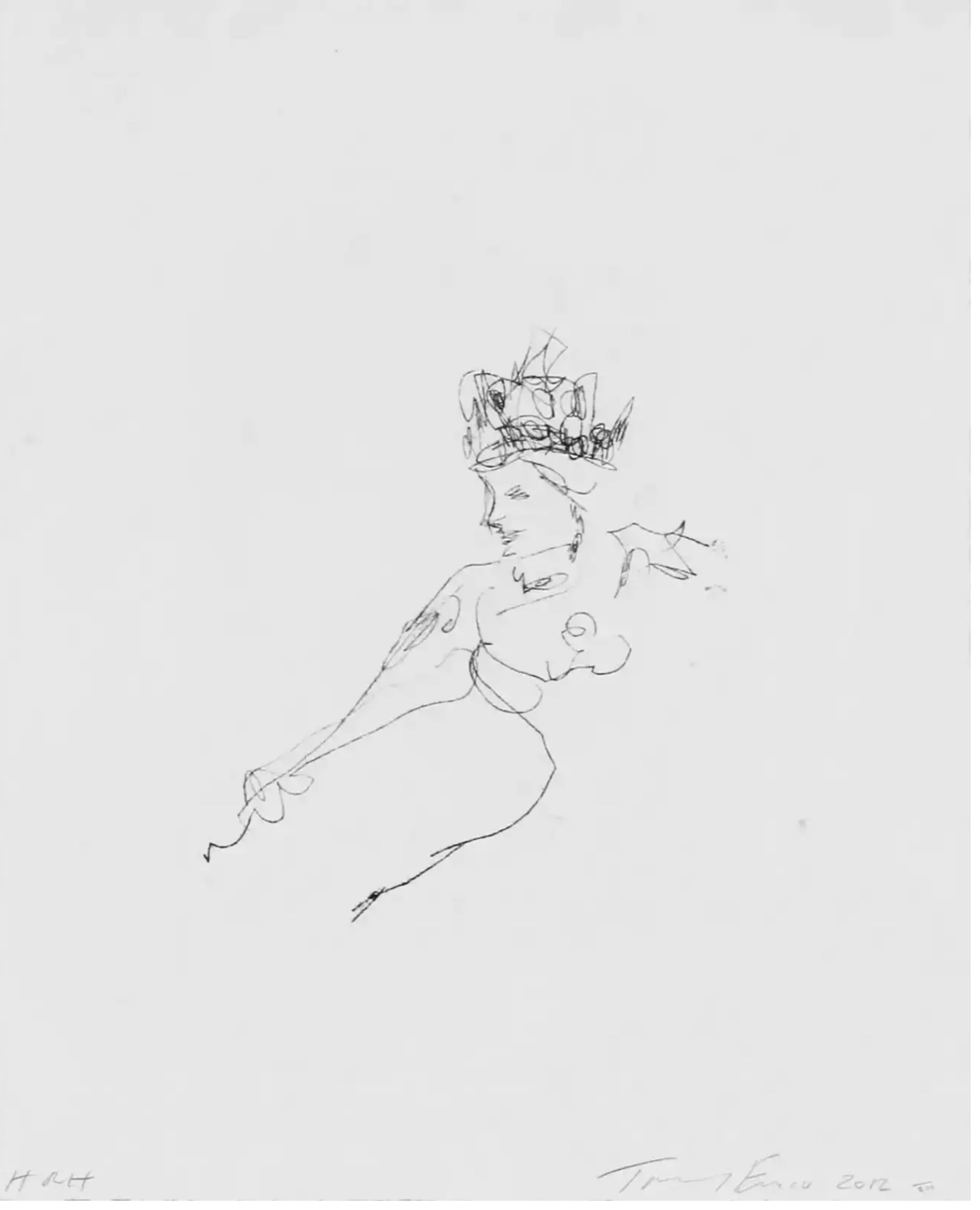 Tracey Emin Abstract Print - HRH (Homage to Her Royal Highness - H.R.H. ) Portrait of Queen Elizabeth II