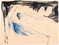 Just Waiting-- Lithograph, Human Figure, Nude by Tracey Emin