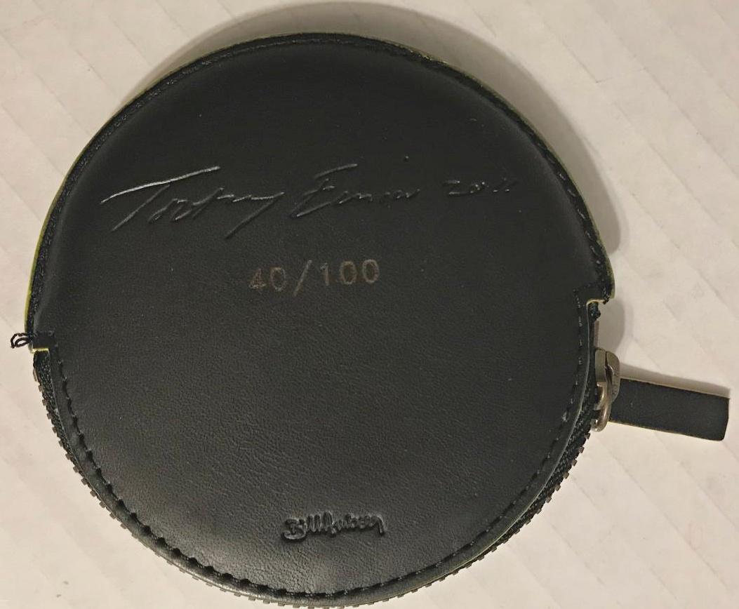 Tracey Emin
Limited Edition Docket Purse, 2011
Leather purse with zipper with original price tag in Selfridges bag
3 3/5 × 3 3/5 × 3/10 inches
Edition 40/100
Signed in plate, Bears Tracey Emin's authorized signature and date (2011) incised in