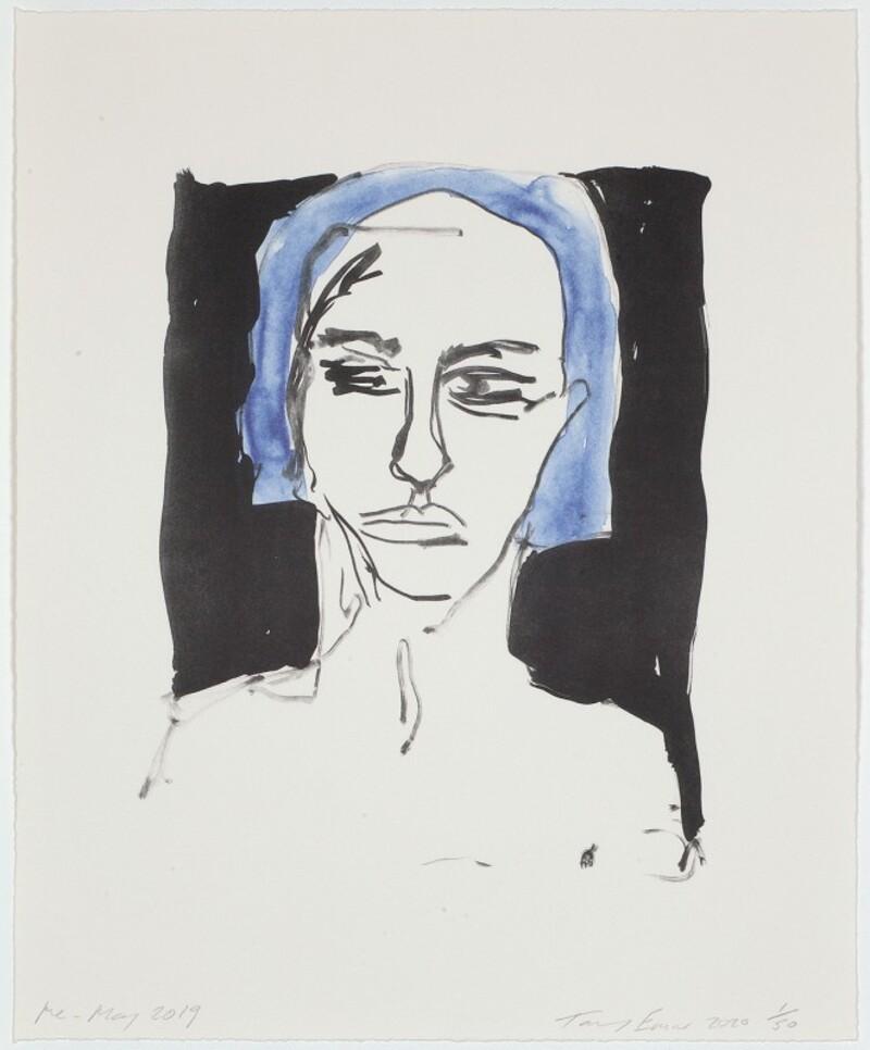 Me - May 2019 - Emin, Contemporary, YBAs, Lithograph, Portrait, Blue