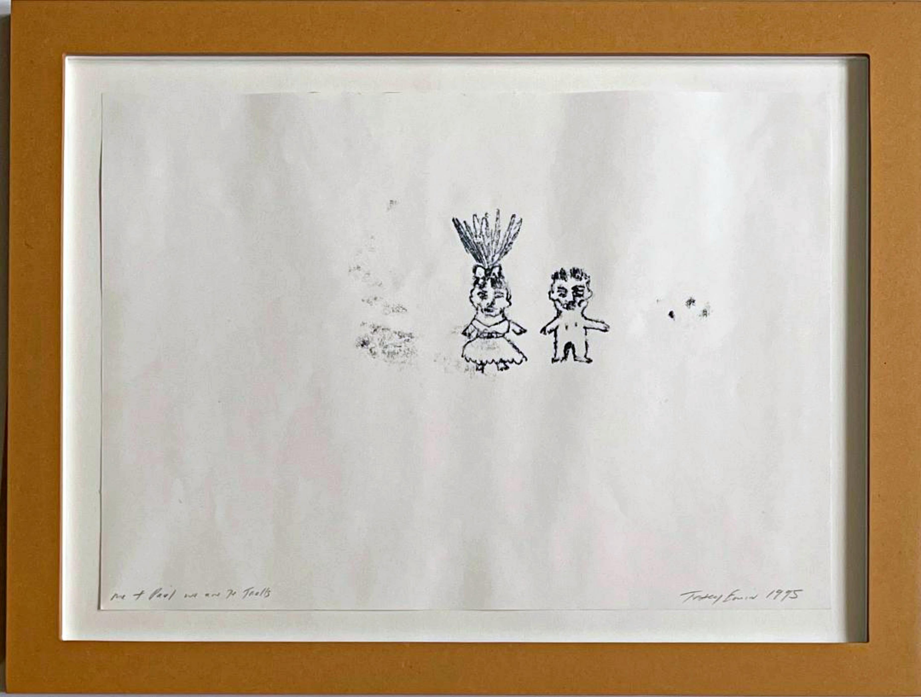 Abstract Print Tracey Emin - Me + Paul We Are the Trolls (fameuse monoimpression de la collection de Douglas Cramer)