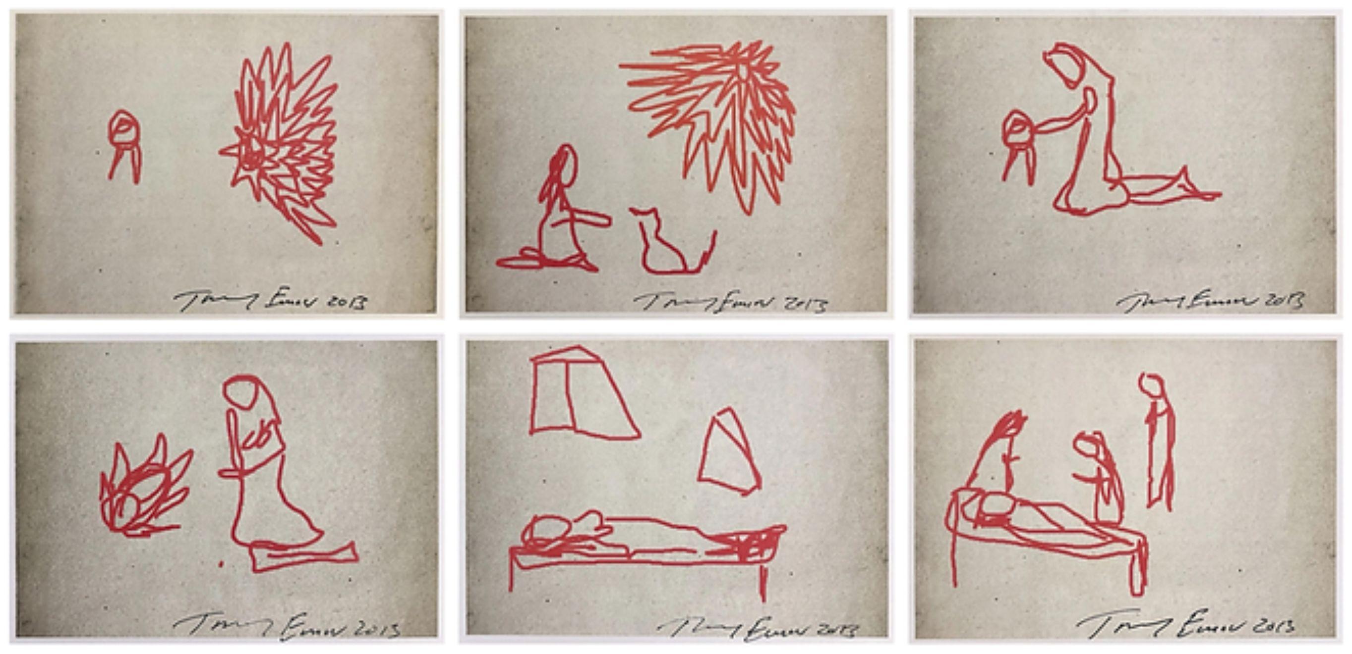 Figurative Print Tracey Emin - Dessin de la Nativité sur iPad (ensemble complet de 6)