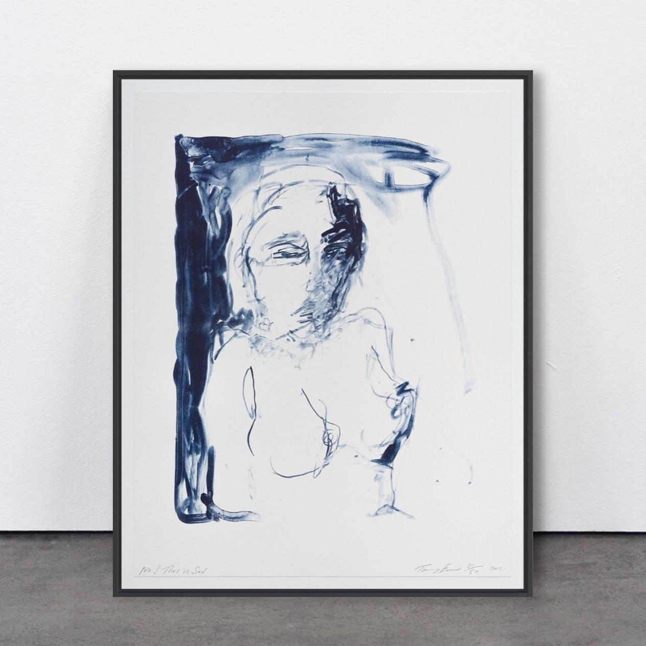 Tracey Emin Figurative Print - No! This is sad, (from A Journey to Death) - Litograph, YBAs, Emin
