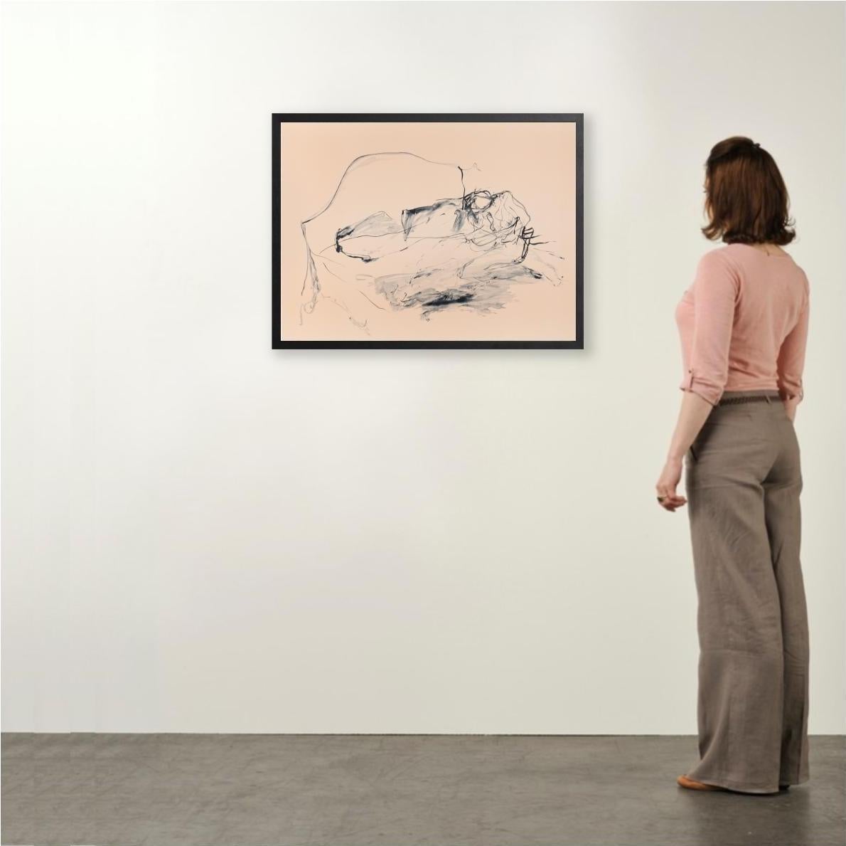 In ginocchio - Emin, Contemporary, YBAs, Litografia, Ritratto, Arte figurativa - Figurative Print Beige di Tracey Emin