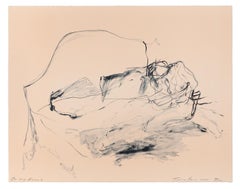 On My Knees -- Lithographie, menschliche Figur, nackte Frau von Tracey Emin