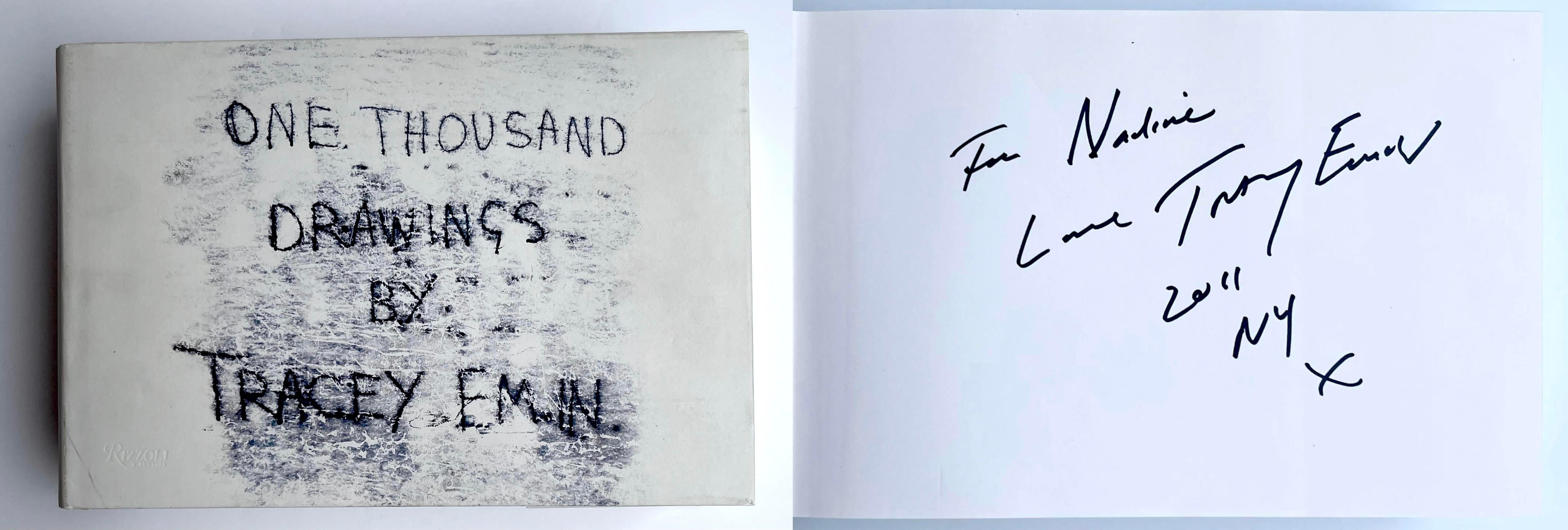 Tracey Emin
One Thousand Drawings By Tracey Emin (signé et inscrit à la main pour Nadine), 2009
Monographie reliée avec jaquette (signée à l'encre et dédicacée par Tracey Emin)
Signé, daté et inscrit à Nadine par Tracey Emin
7 × 10 × 2 1/2 pouces
Il
