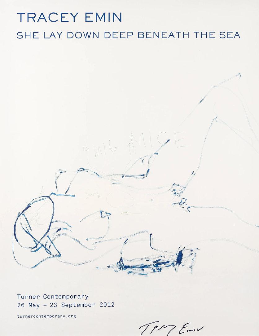 Tracey Emin Nude Print - She Lay Down Deep Beneath the Sea
