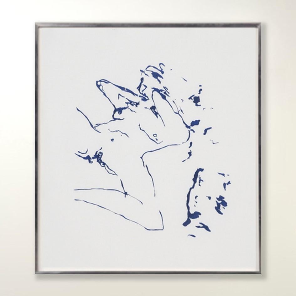 The Beginning of Me - Emin, Contemporary, YBAs, Lithograph, Blue, Portrait - Print by Tracey Emin