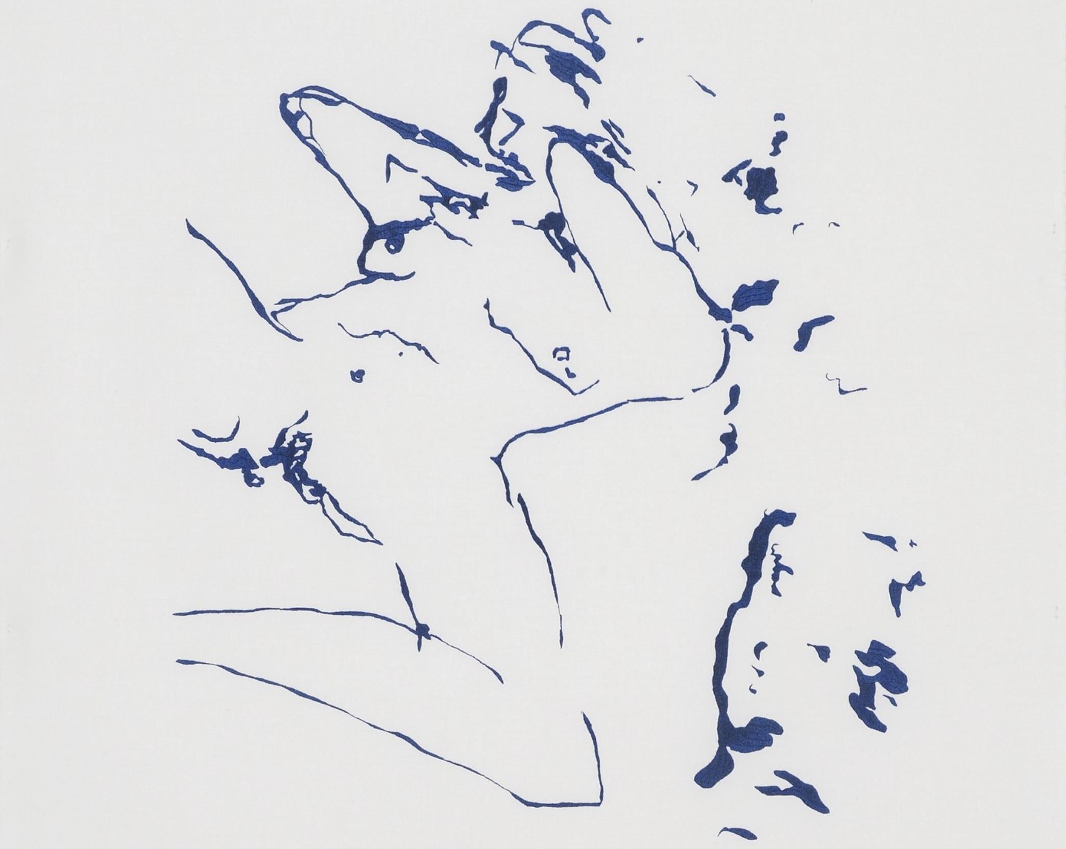 The Beginning of Me - Emin, Contemporary, YBAs, Lithograph, Blue, Portrait For Sale 1