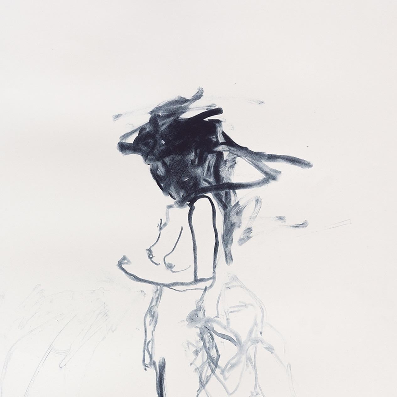 The Best Conversation I ever had – Laughter, (from A Journey to Death) - Emin - Gray Figurative Print by Tracey Emin