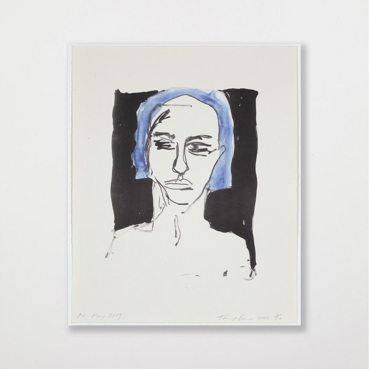 Questi sentimenti erano veri -Emin, Contemporaneo, YBAs, Litografia, Blu, Ritratto in vendita 5